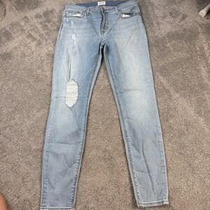 Hudson Women's 28 Distressed Light Wash Skinny Jeans